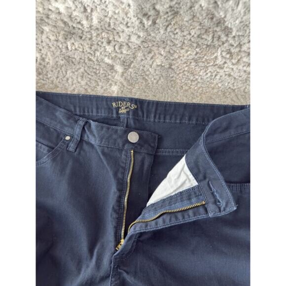 Lee Plus Size 18 Cropped Capri Jean Blue Pants Button Zip Straight Leg Pocket - Picture 8 of 12